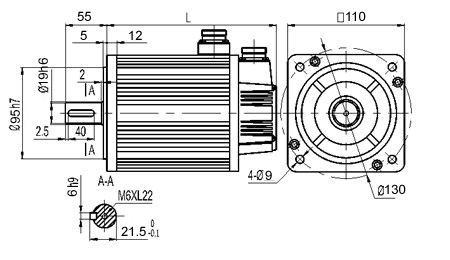 MotionKing AS110 Servo Motor Dimensions