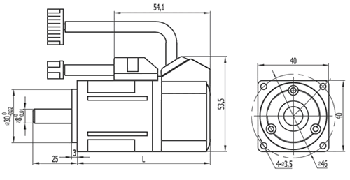 MotionKing AS40 Servo Motor Dimensions